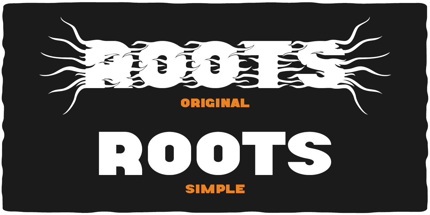 Пример шрифта Roots Simple